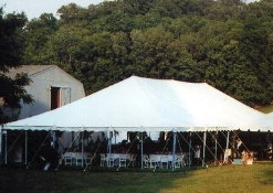 40x70 White Anchor Party Pole Tent, Top Only 1-20' mid, 1-10 mid
