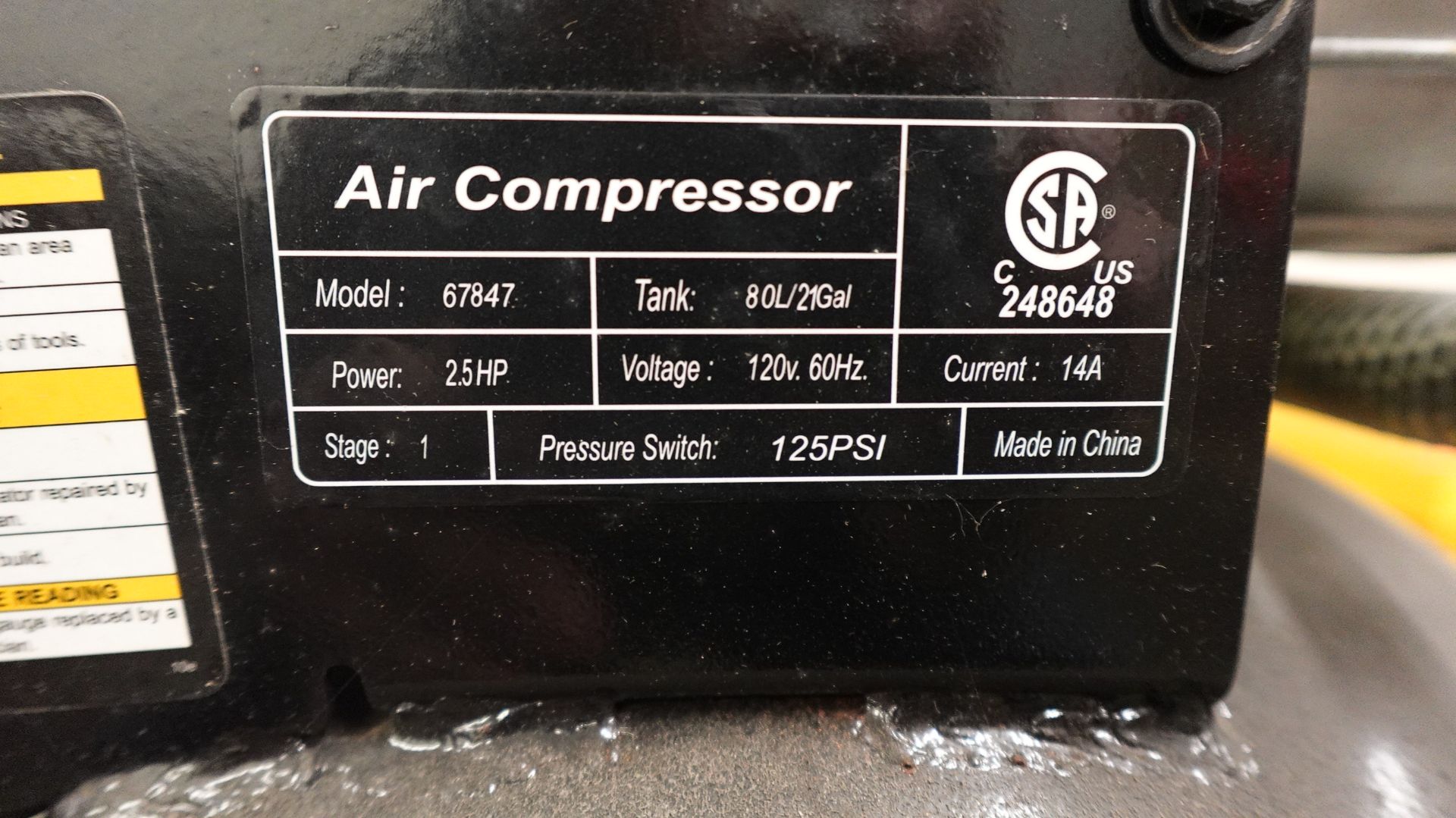 Central Pneumatic air compressor - Image 3 of 3