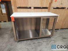 Ramler custom welded stainless steel framed portable bar serving stations