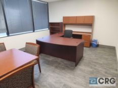 L-Shape Wood Desk, 6 Foot Wood Desk, Bookcase, Conference Table and Chairs