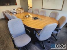 10 X 5 ft Wood Conference Table with Credenza and Chairs