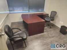 6 ft Wood Desk and Executive Chairs