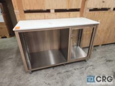 Ramler custom welded stainless steel framed portable bar serving stations