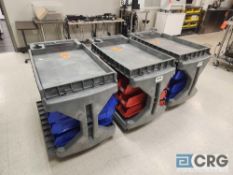 Rubbermaid type parts carts with bins