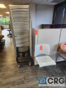 Plastic White Stack Chairs with Cart