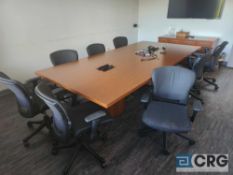 10 X 5 ft Wood Conference Table with Credenza and Chairs