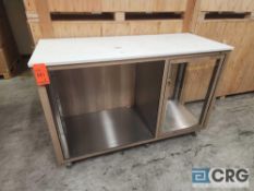 Ramler custom welded stainless steel framed portable bar serving stations