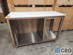 Ramler custom welded stainless steel framed portable bar serving stations