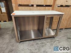 Ramler custom welded stainless steel framed portable bar serving stations