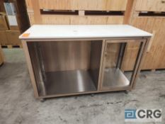 Ramler custom welded stainless steel framed portable bar serving stations