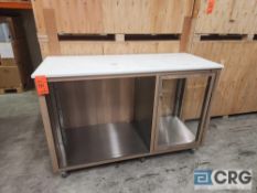 Ramler custom welded stainless steel framed portable bar serving stations