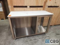 Ramler custom welded stainless steel framed portable bar serving stations