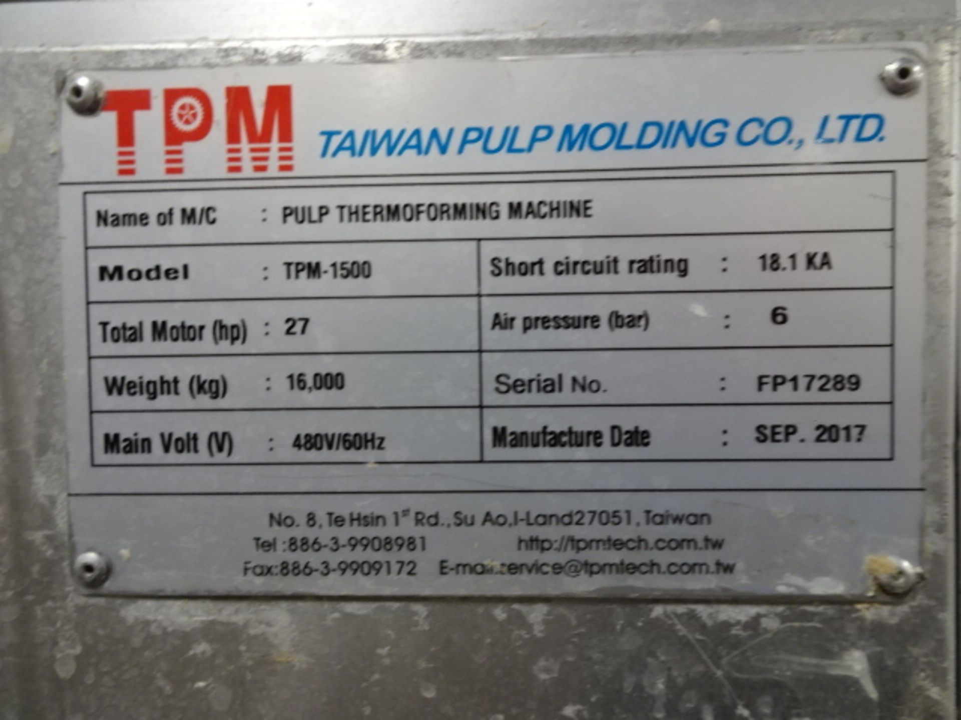 Taiwan Pulp Molding Pulp Thermoforming Machine - Image 6 of 11