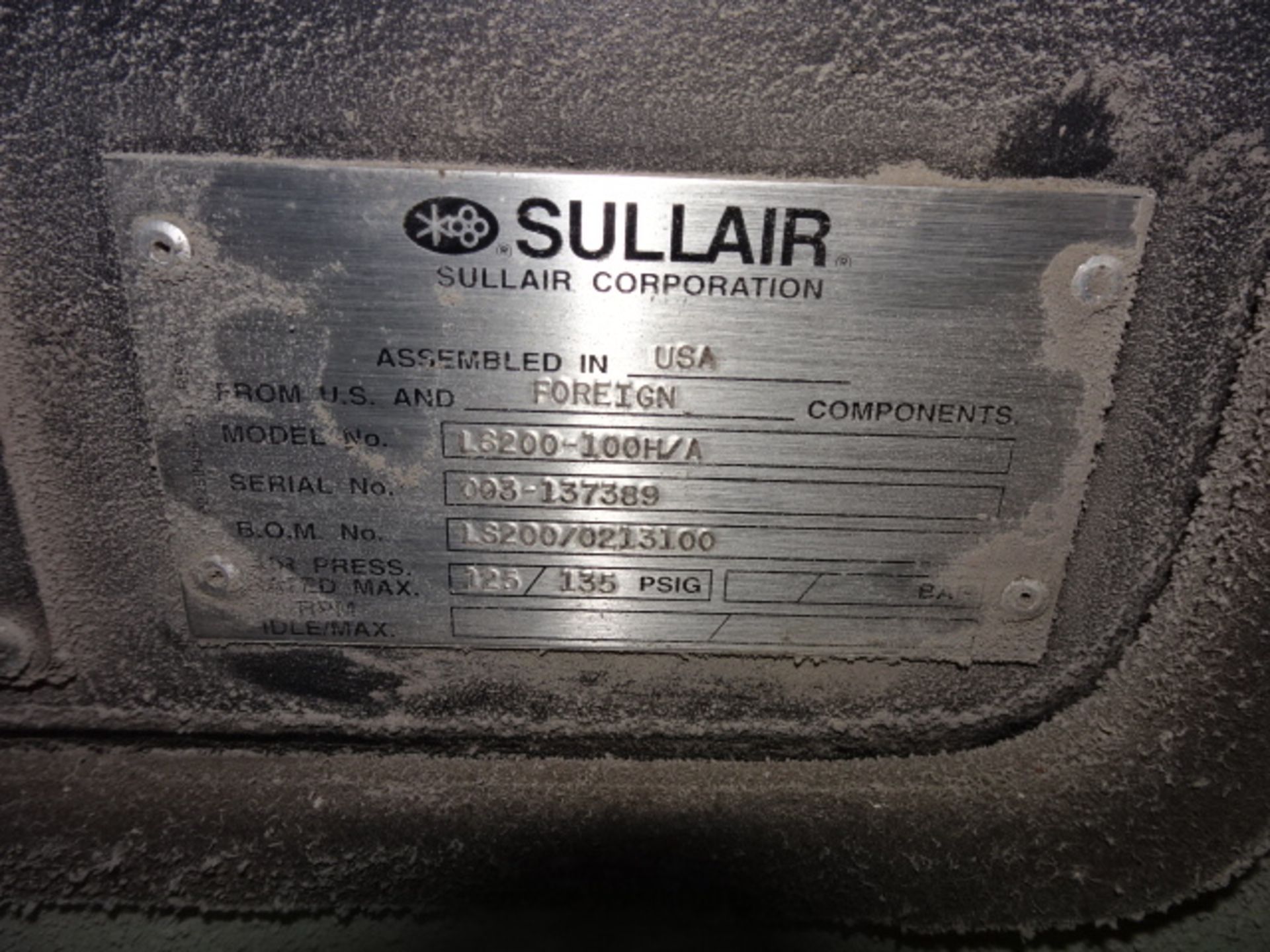 Sullair Single Stage Air Compressor - Image 3 of 3