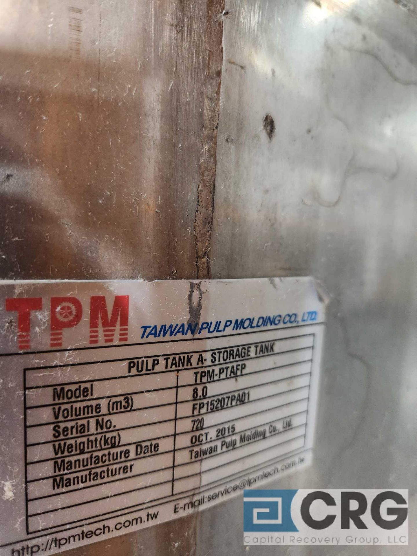 TPM stainless tank, 2,000 gallon - Image 3 of 3