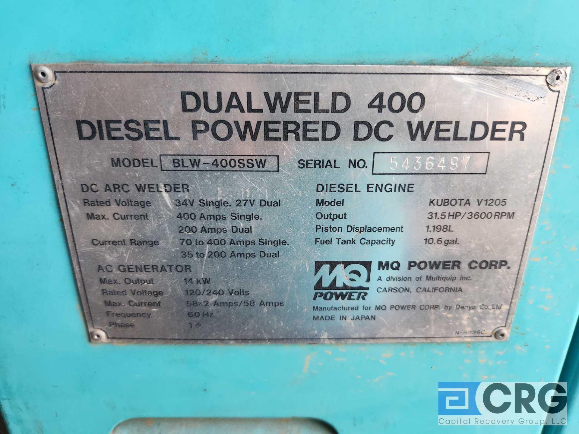 Multi-Quip Diesel Powered DC Welder - Image 3 of 6