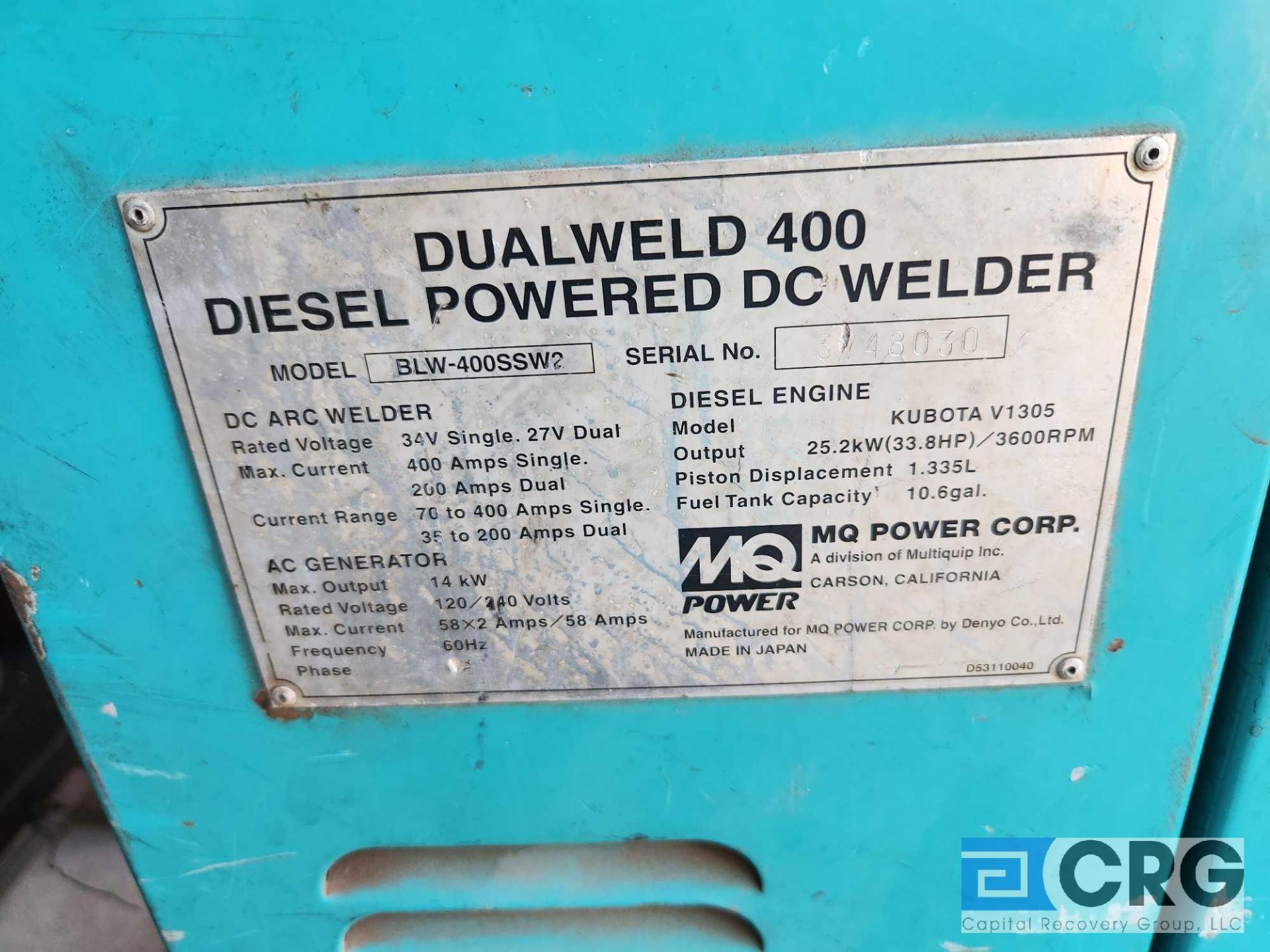 Multi-Quip Diesel Powered DC Welder - Image 3 of 6