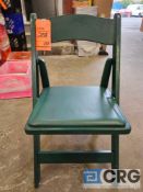 Green Wood Folding Chairs with Padded Seats