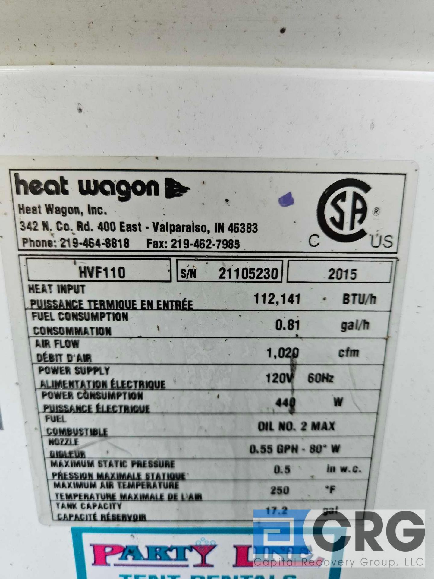 Heat Wagon Indirect Fired Propane Heater - Image 3 of 3