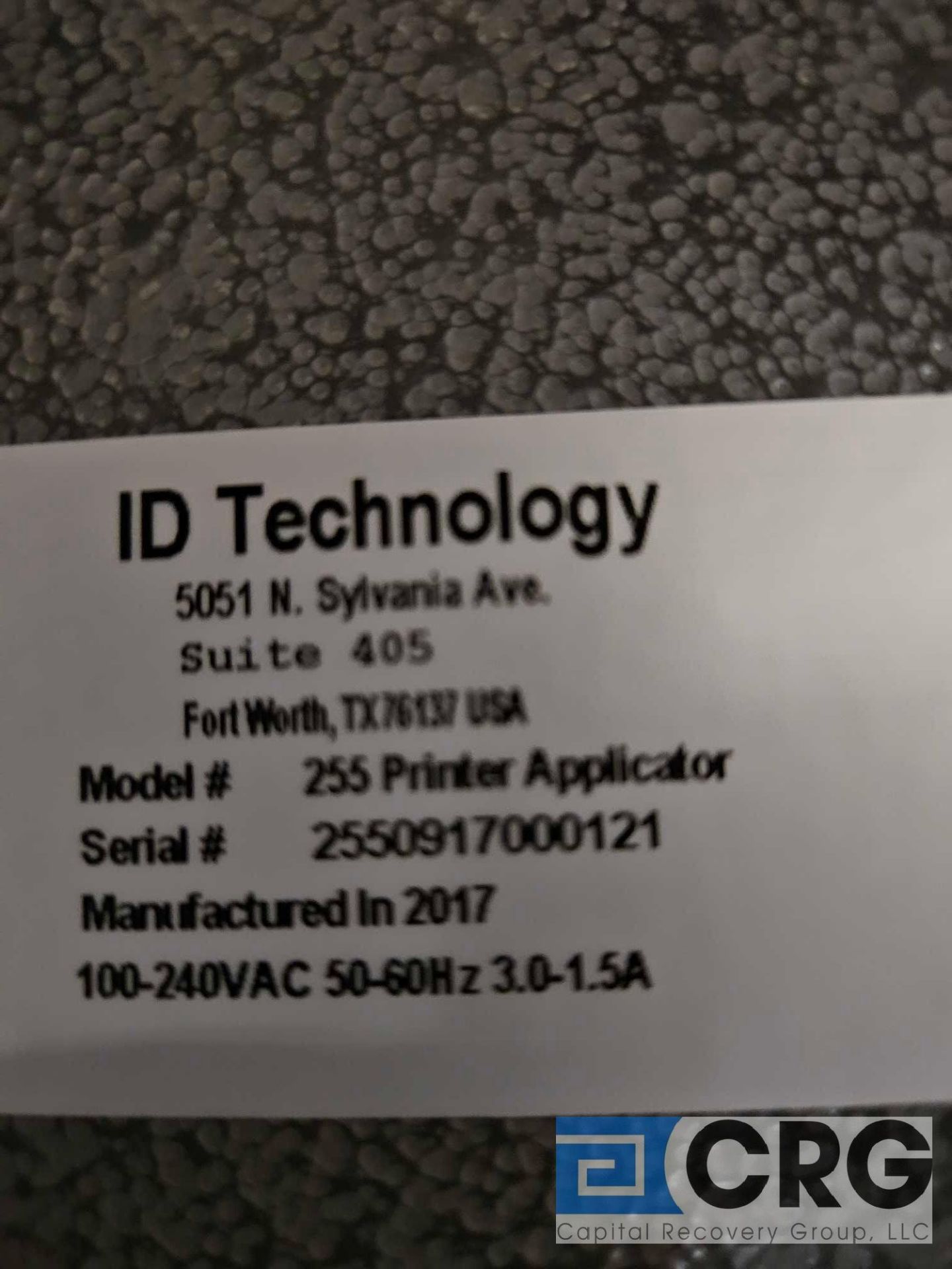 ID Technology Printer/Applicator - Image 3 of 4