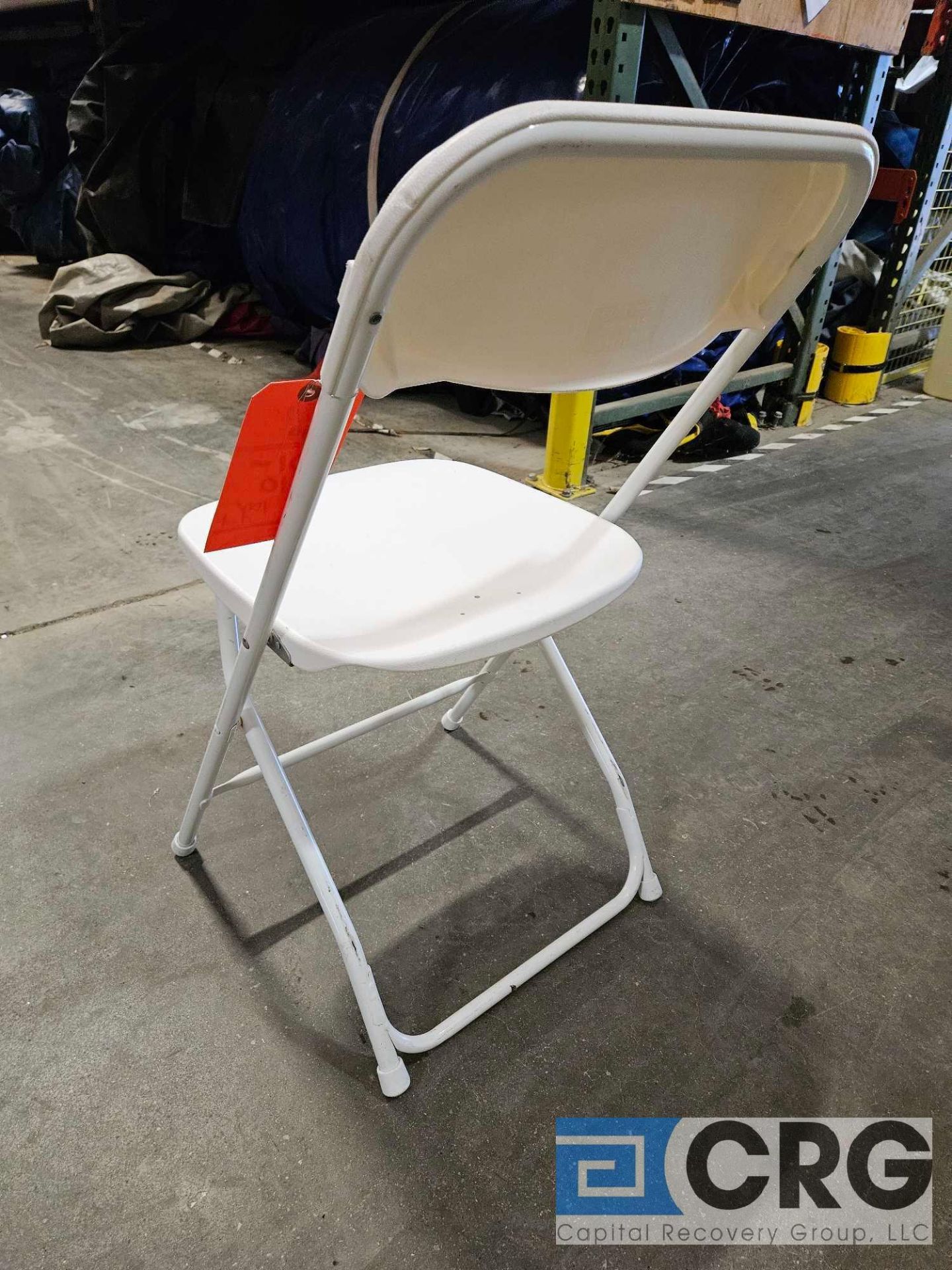 White Plastic Folding Chairs - Image 2 of 3