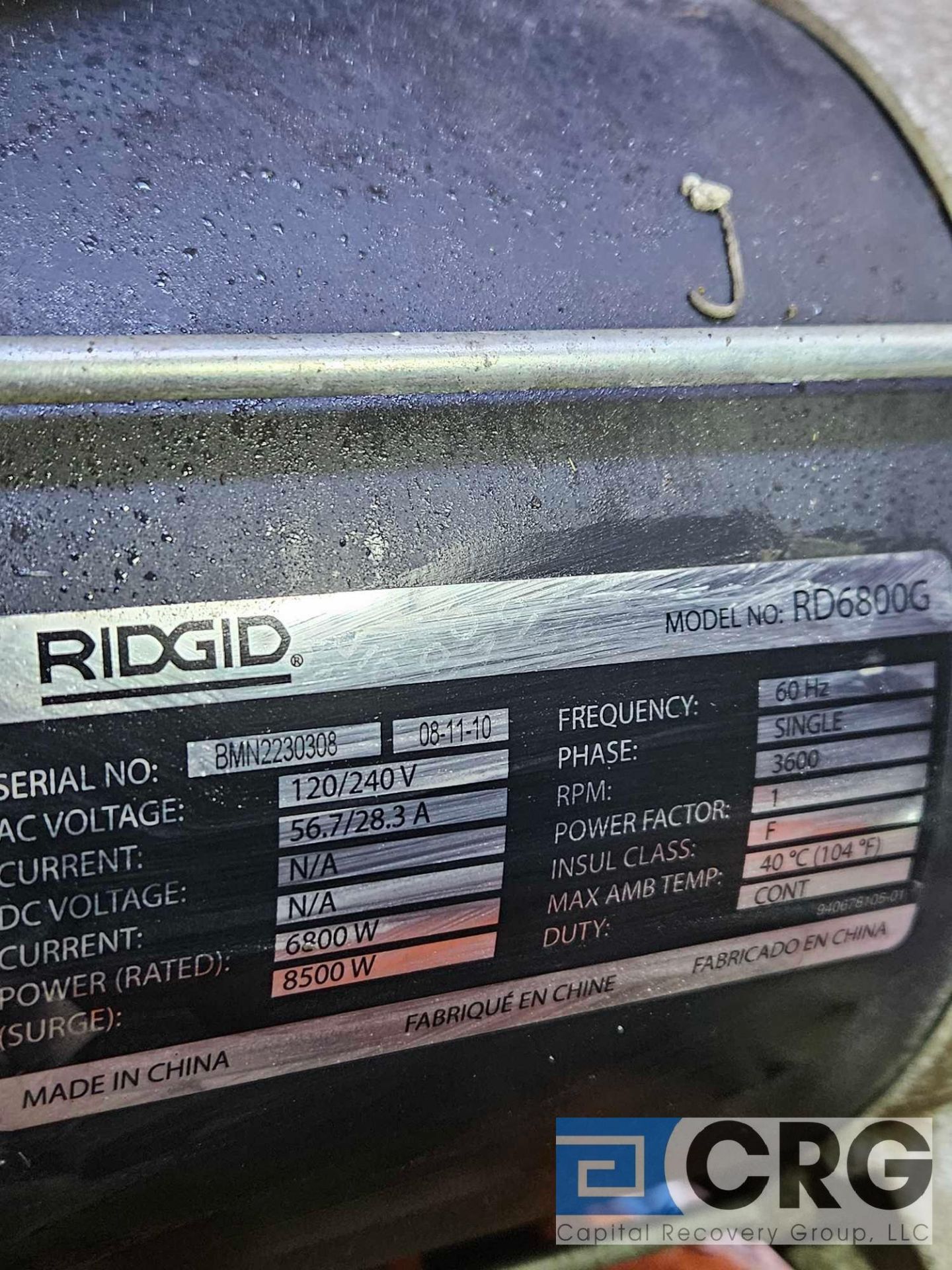 Ridgid Generator - Image 2 of 2