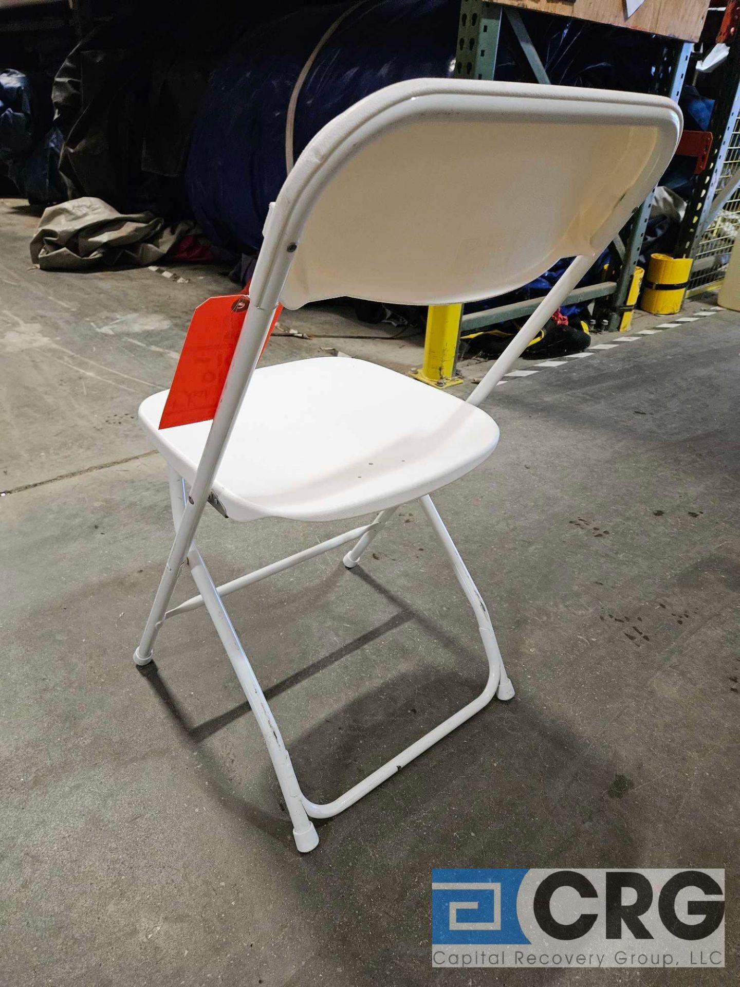 White Plastic Folding Chairs - Image 2 of 4