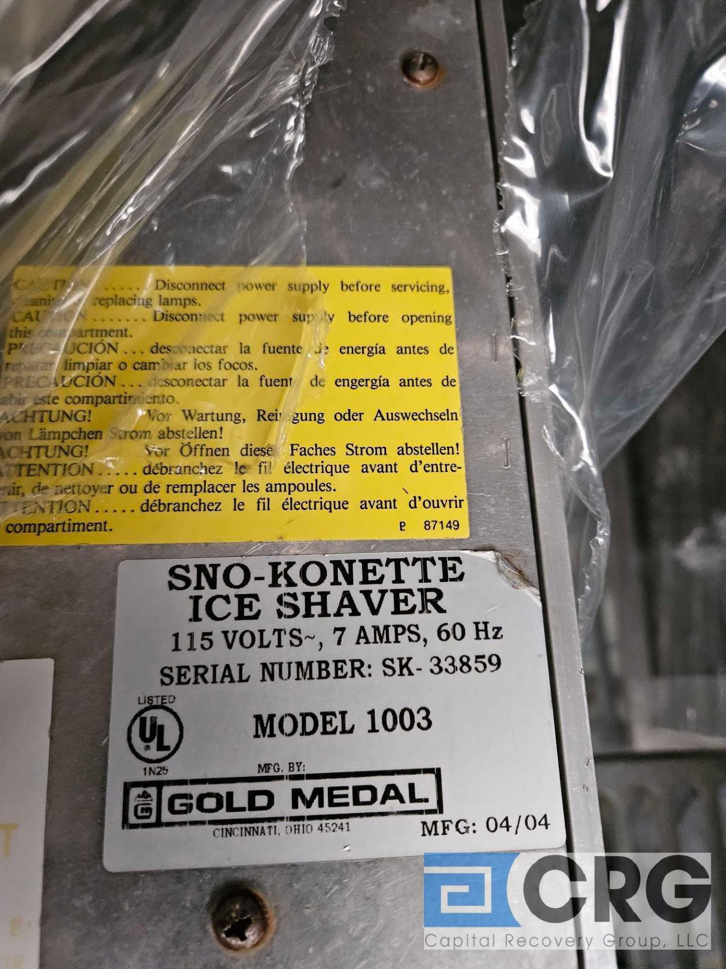 Gold Medal Sno-Konette Machine - Image 3 of 3