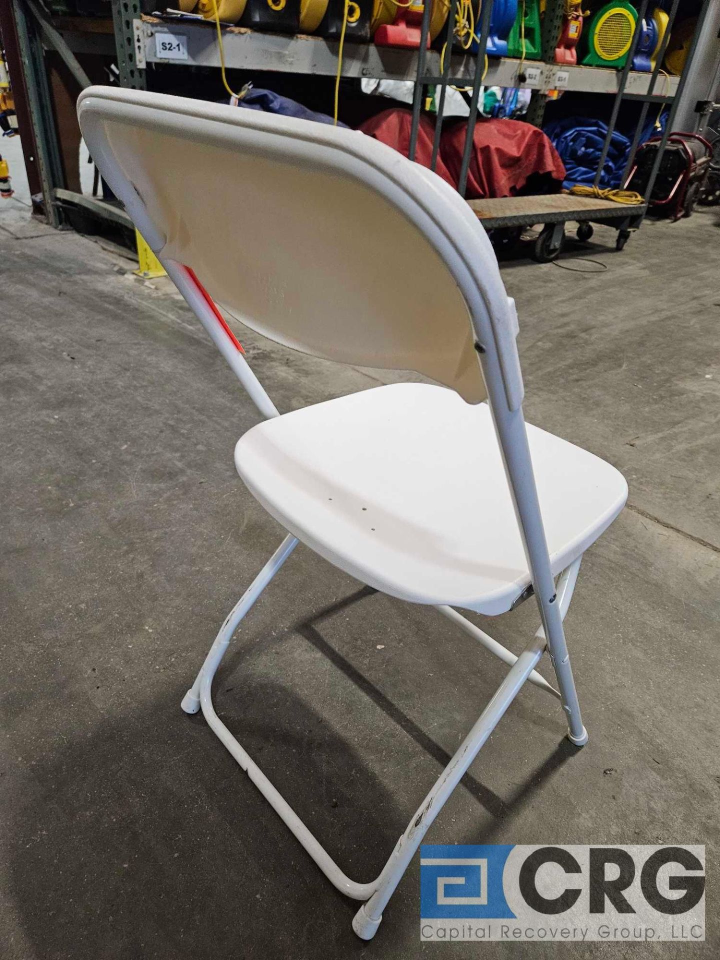 White Plastic Folding Chairs - Image 3 of 4