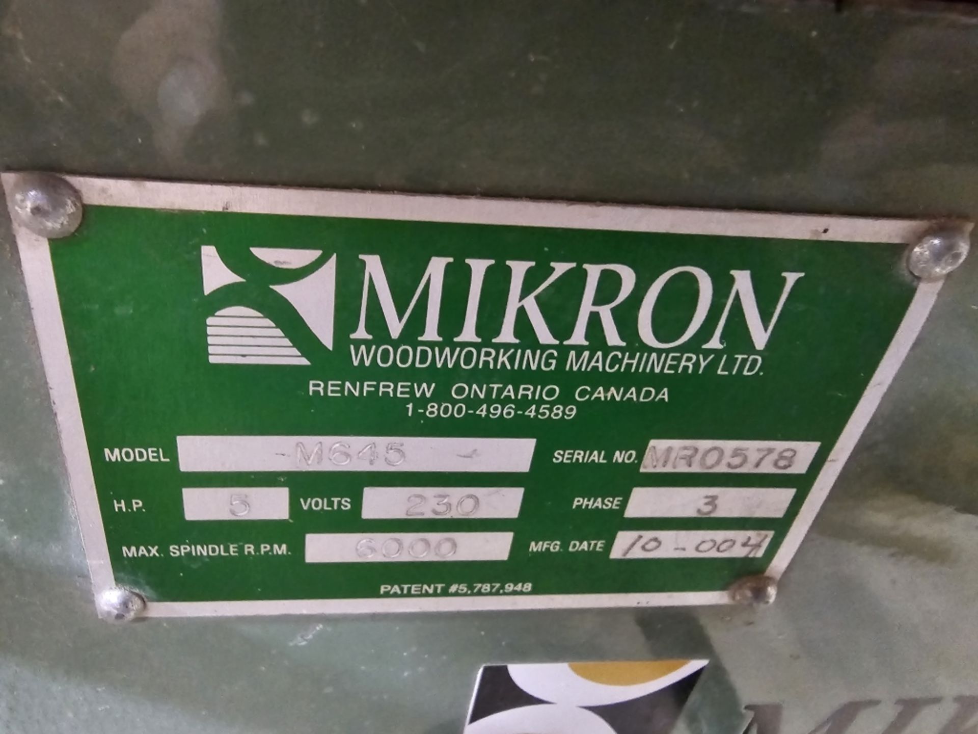 Mikron Tilting Arbor Multi Moulder - Image 5 of 7