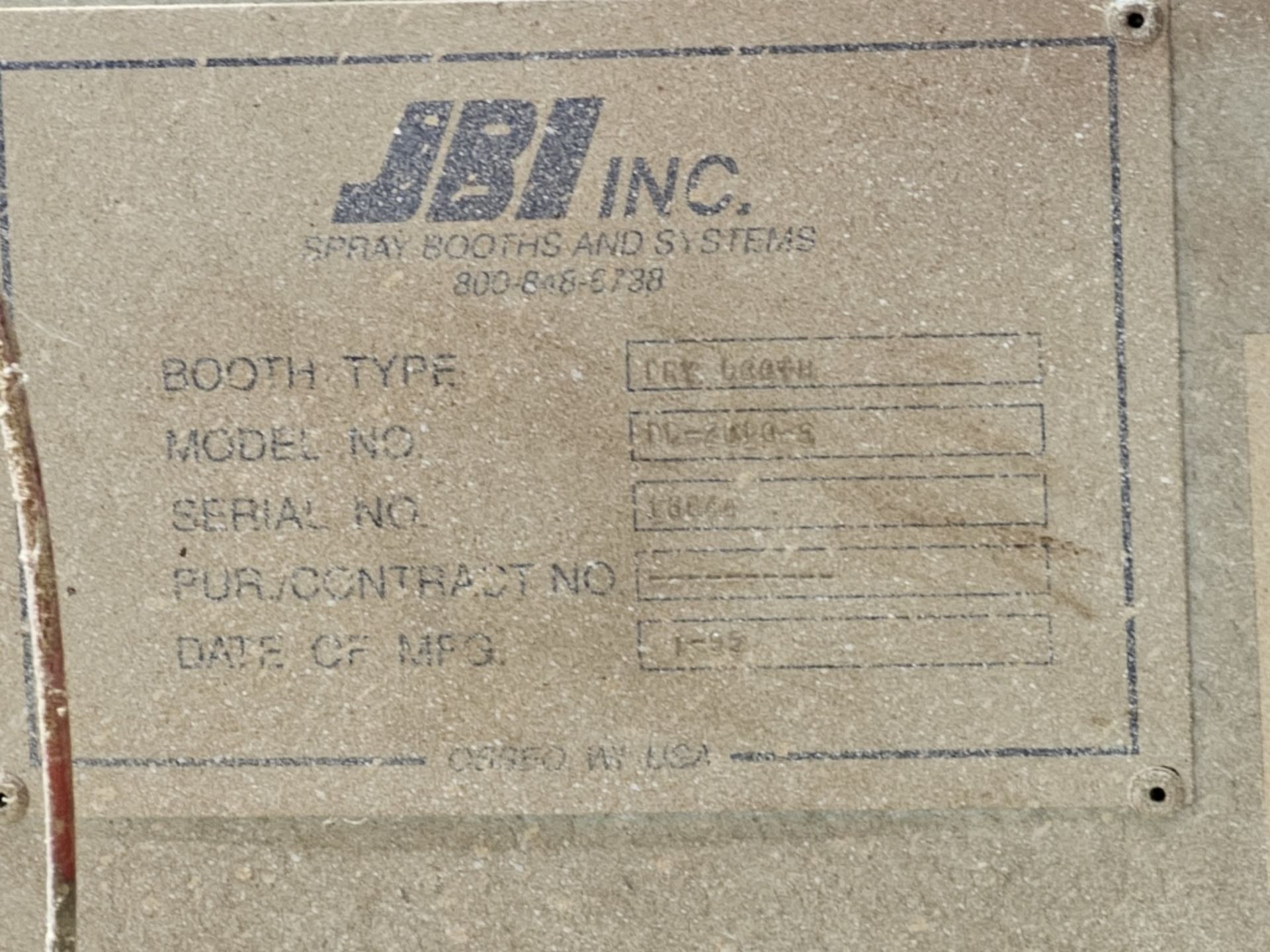 JBI Incorporated Dry Booth Style Spray Booth - Image 9 of 10