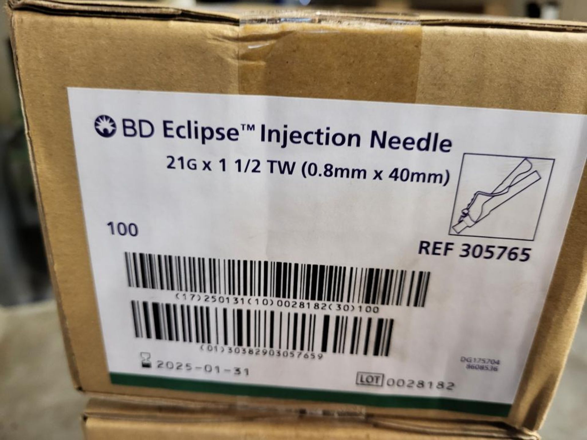New Boxes of 100 BD Eclipse Injection Needles 21G x 1 1/2 TW