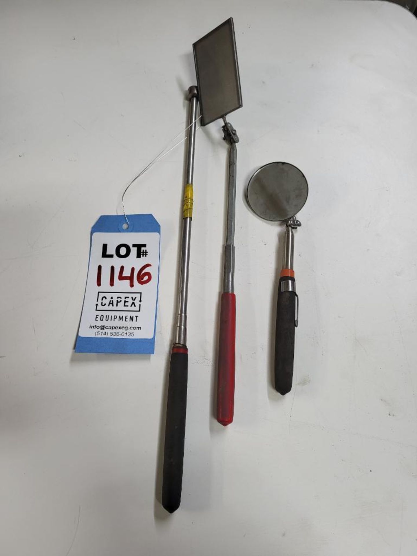 Lot Of 3 Assorted Telescopic Tools 2 Mirrors And 1 Magnet