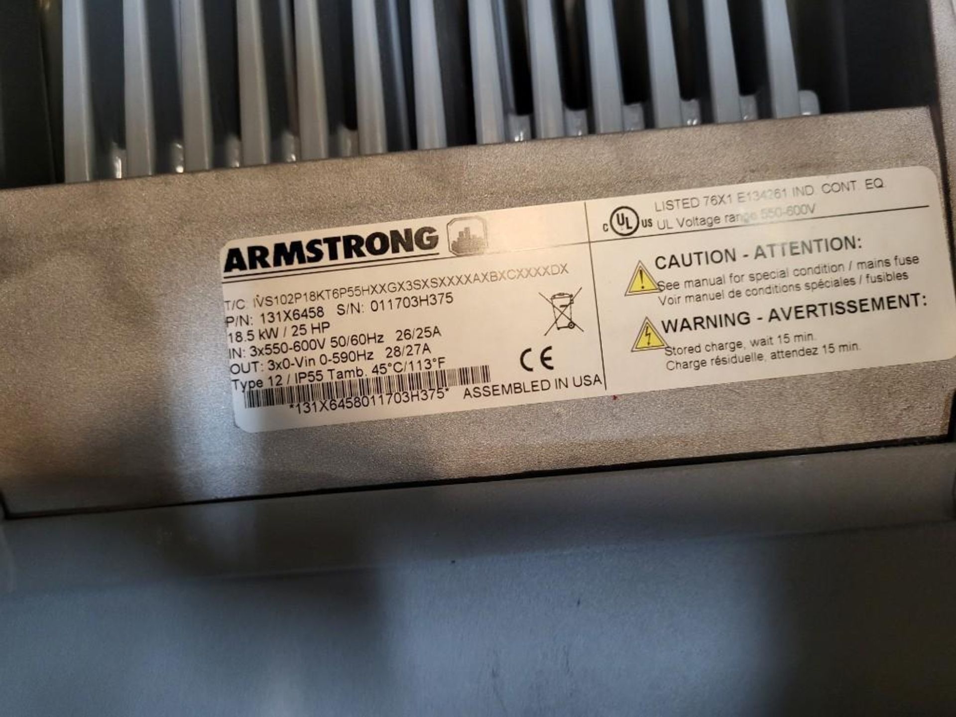 Armstrong Design Envelope AC Drive M/N 131X6458 - Image 2 of 3
