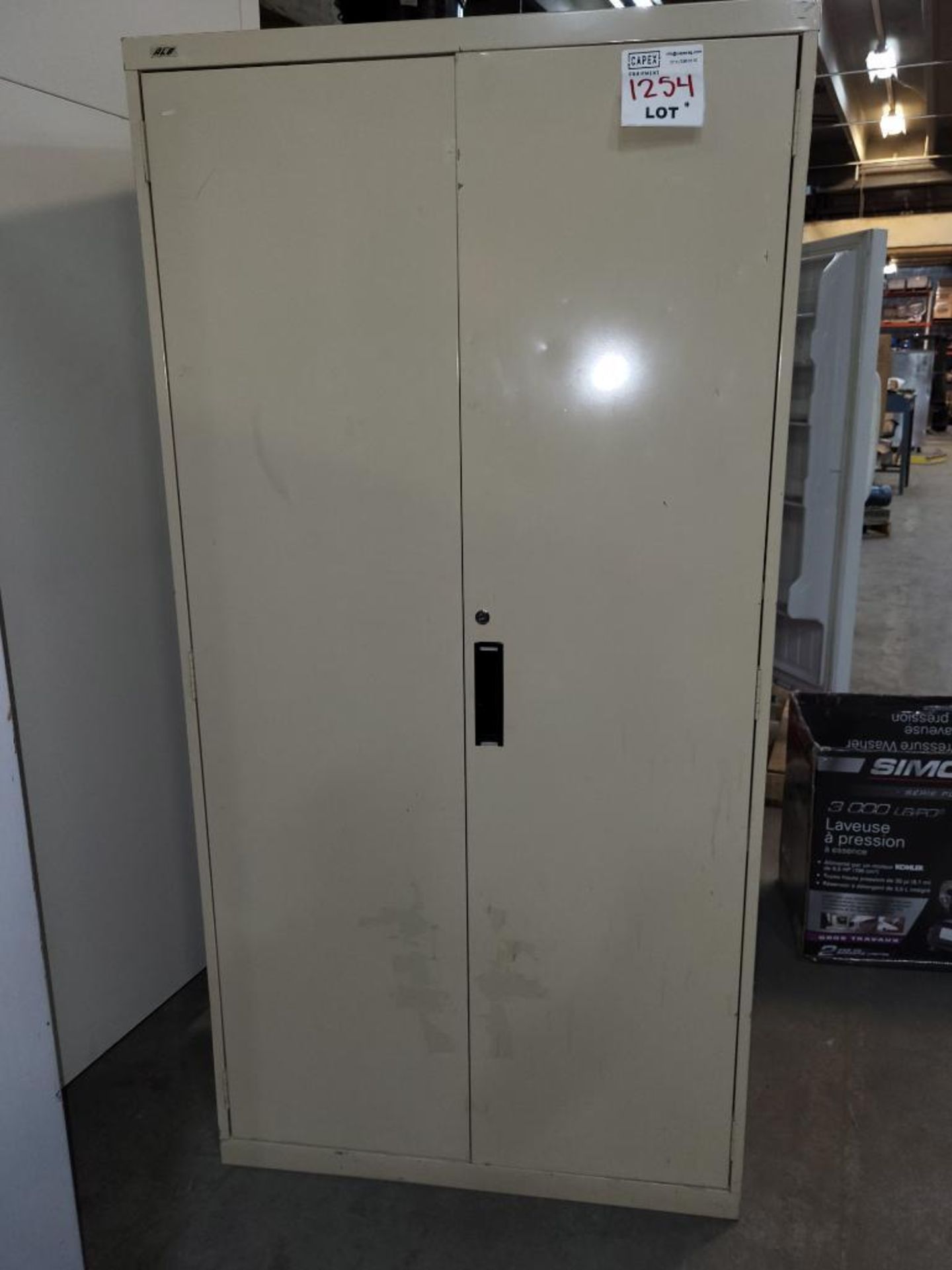 Metal 2 Door Cabinet 3 Feet Wide NO CONTENTS - Image 2 of 3