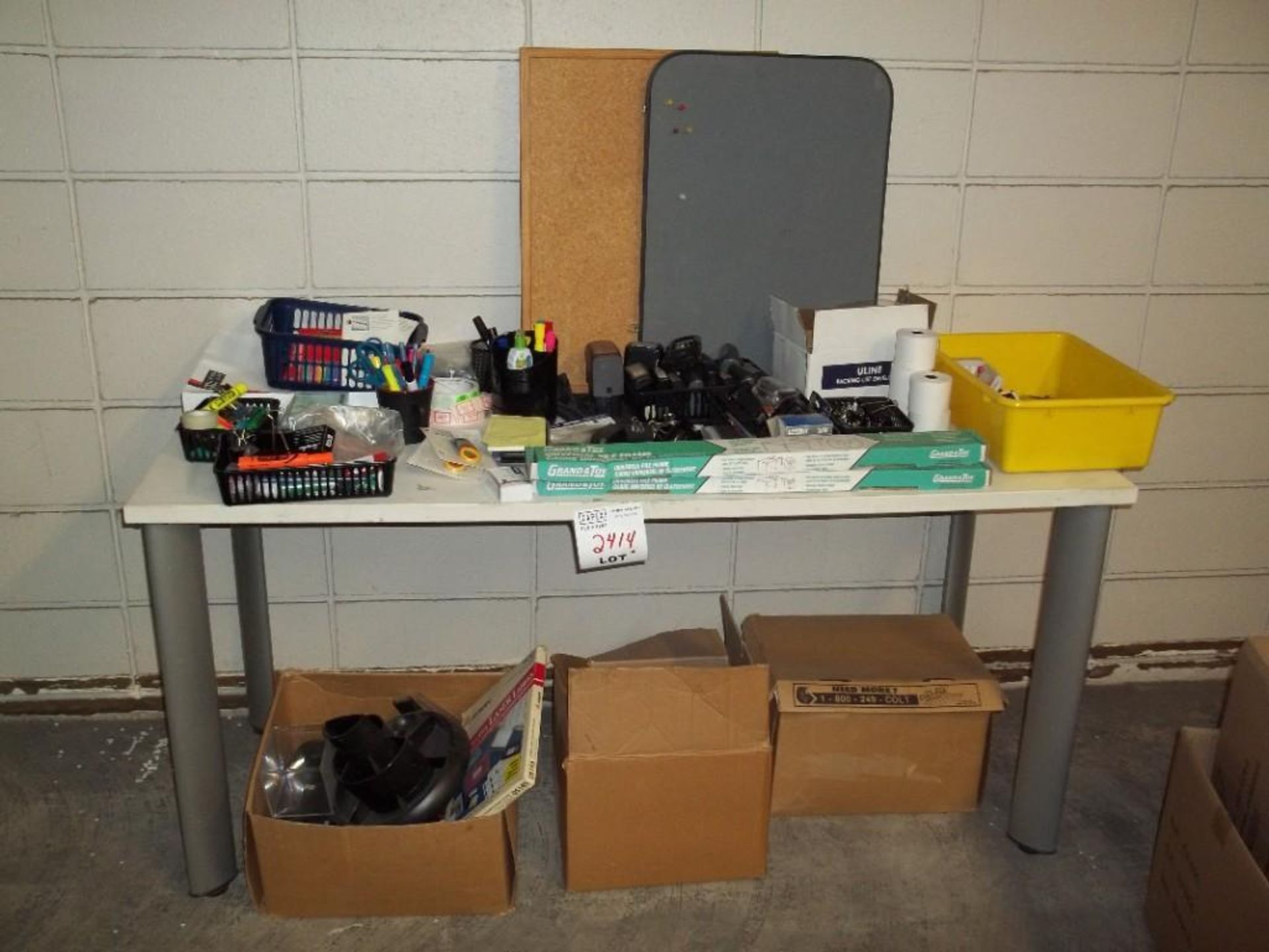 Large Lot Of Assorted Office Supplies Packed In Boxes