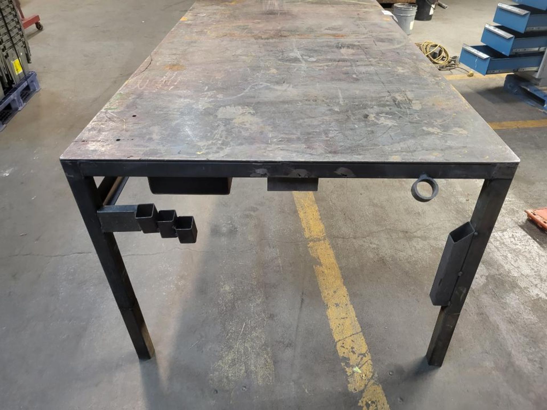 Steel Welding Table with Bessey Vise 96in W x 36in D x 36in H x .25 in Thick - Image 3 of 7