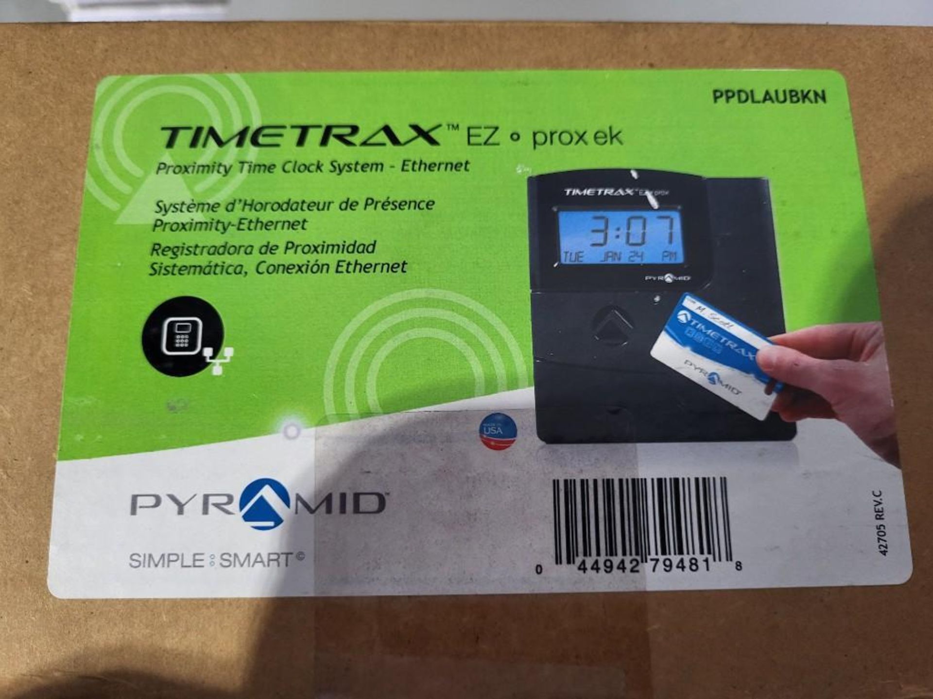 New In Box Pyramid TimeTrax Proximity Time Clock System M/N PPDLAUBKN