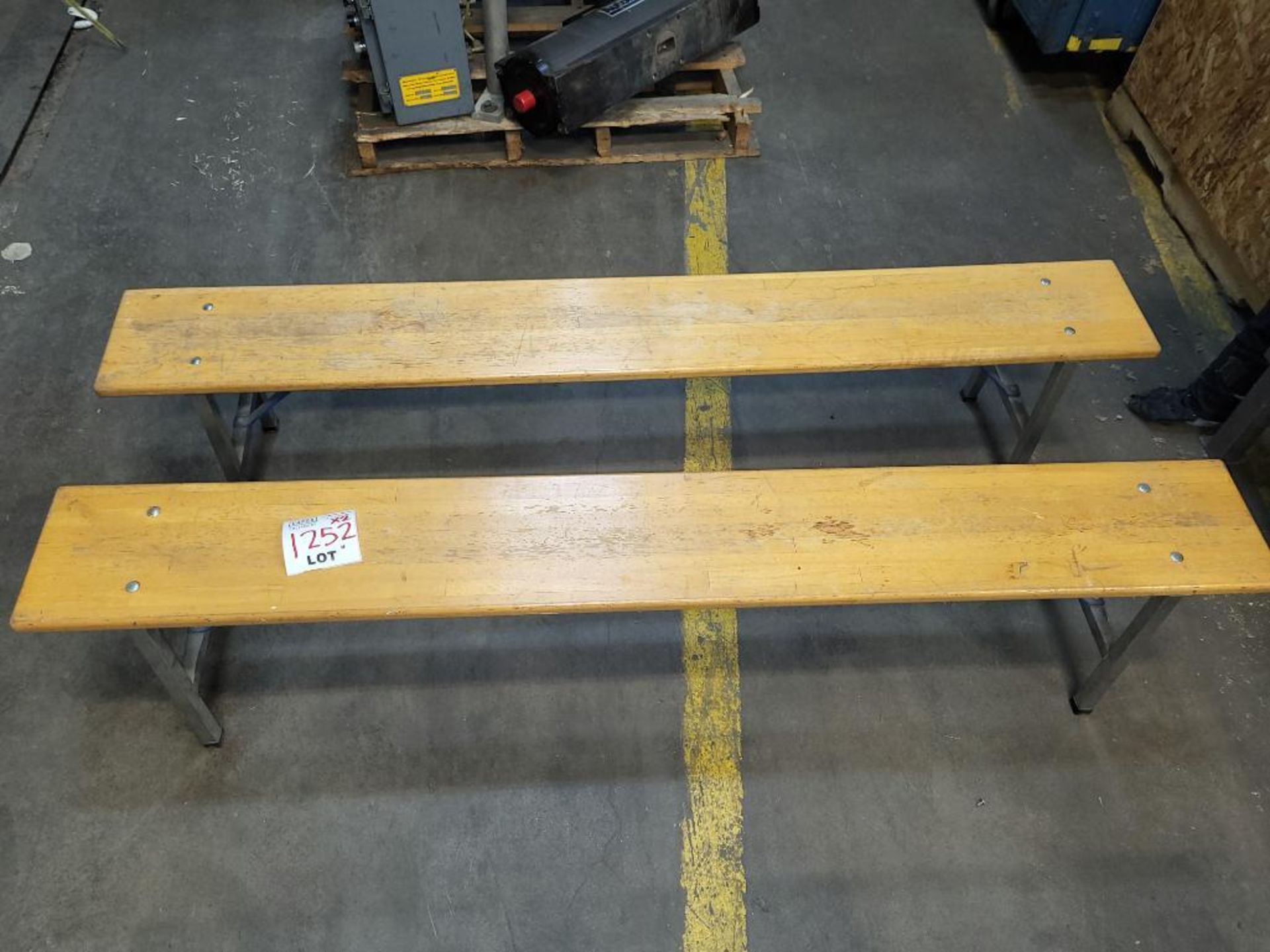 Lot Of 2 Wooden Benches 6 Feet Long