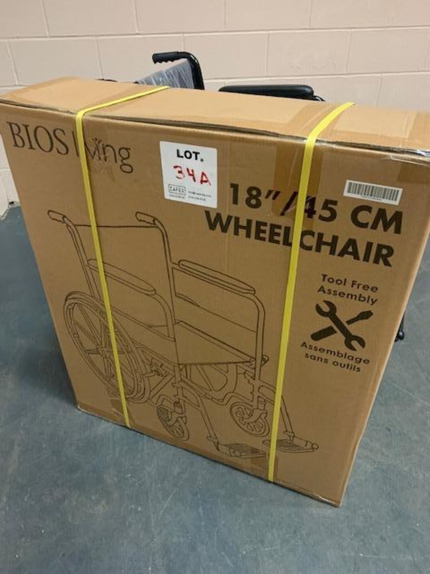 New In Box BIOS Living 18 inch / 45 cm Wheelchair Tool Free Assembly - Image 3 of 6