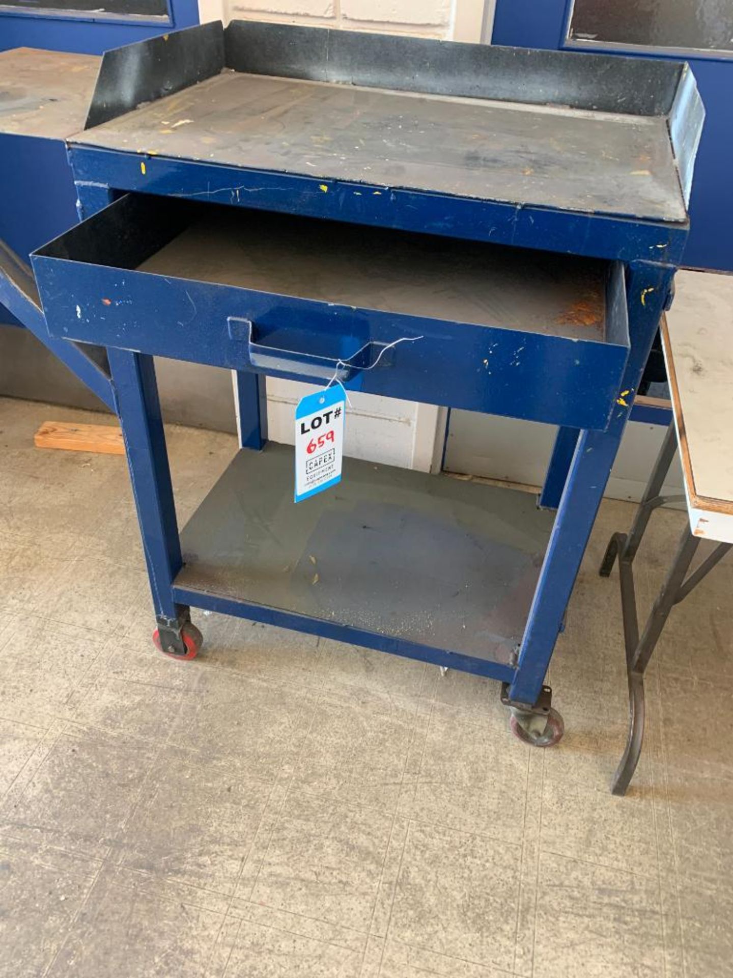 Steel Working Table With Drawer Cart
