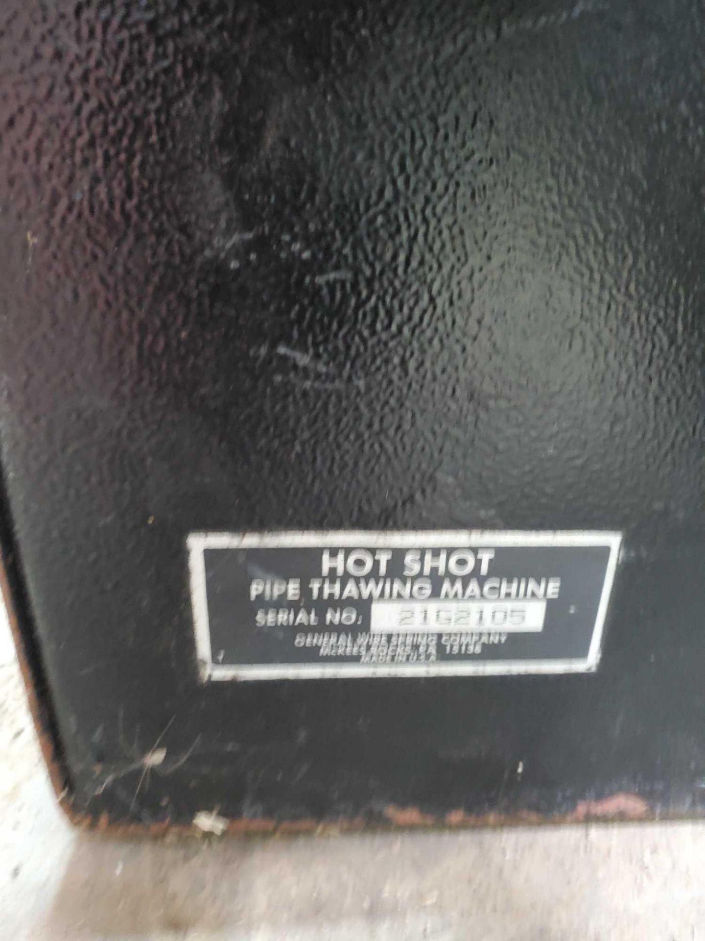 hot shot pipe thawing machine / degeleuse a tuyaux hot shot - Image 2 of 2