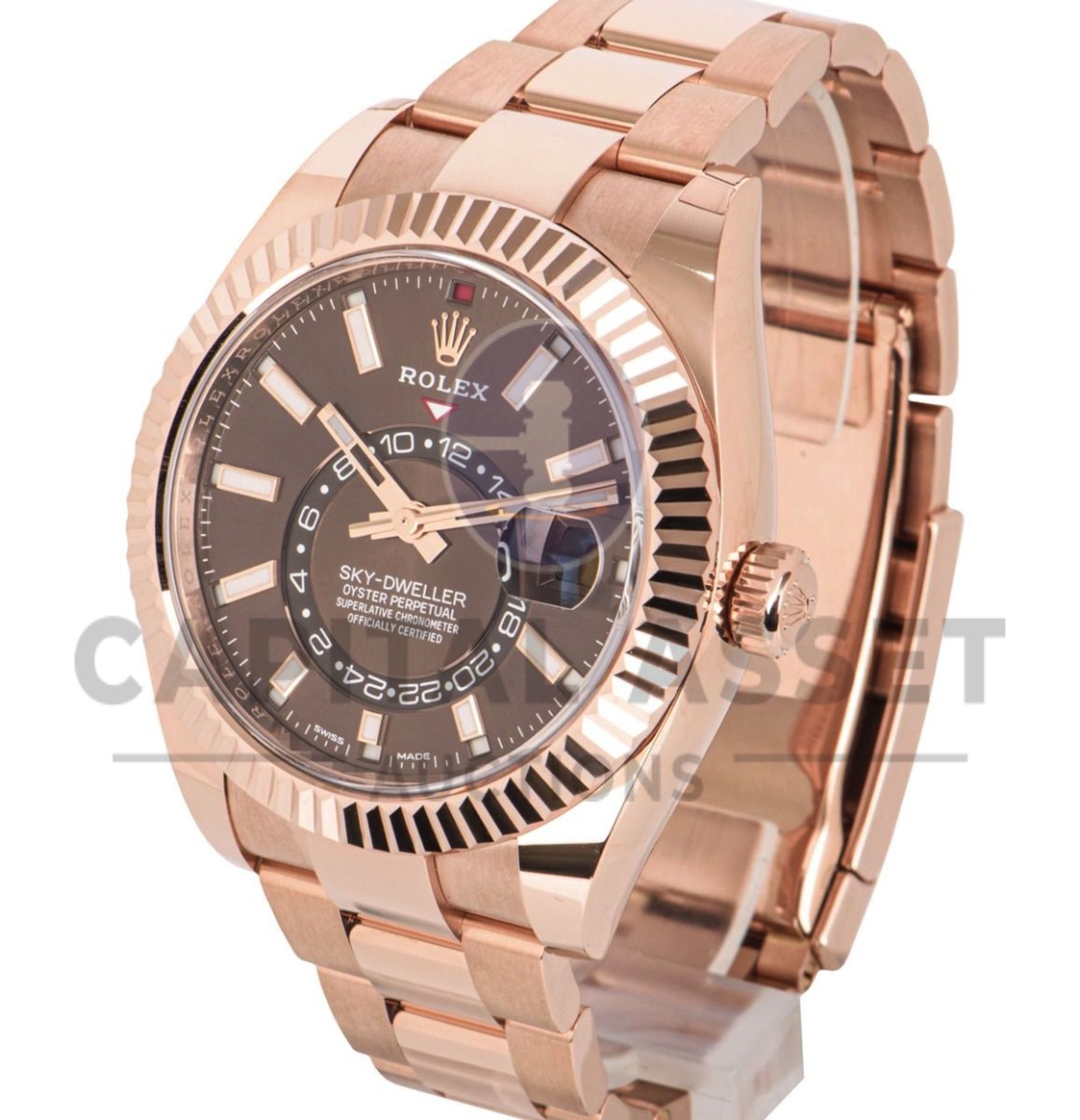 ROLEX SKYDWELLER 18ct EVEROSE GOLD (DECEMBER 2022-UN WORN) COMPLETE SET-WARRANTY CARD-BEAT THE WAIT