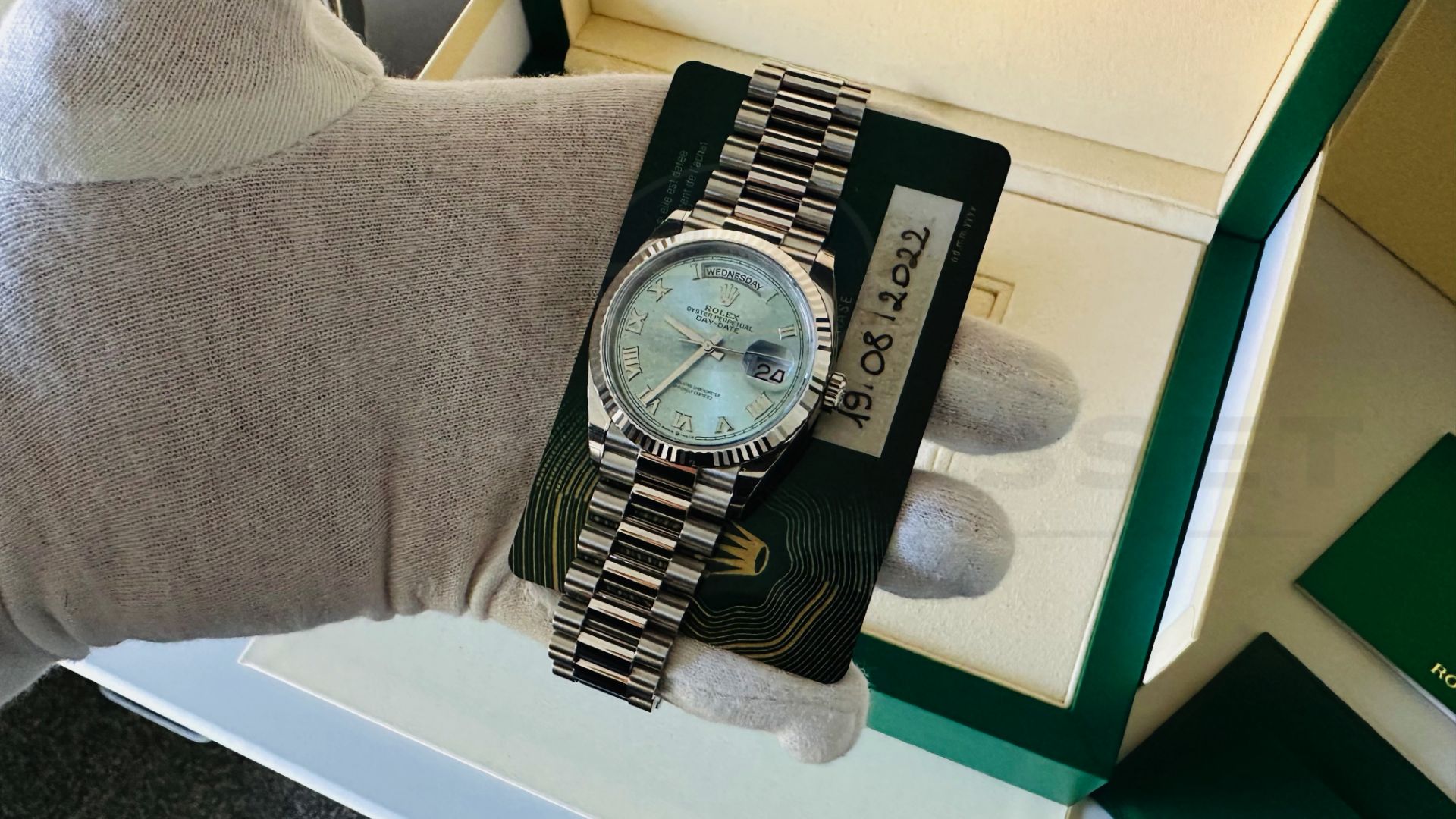 ROLEX DAY-DATE *PLATINUM EDITION* (2022 - BRAND NEW MODEL - UNWORN) *ICE BLUE DIAL* (BEAT THE WAIT) - Image 10 of 30