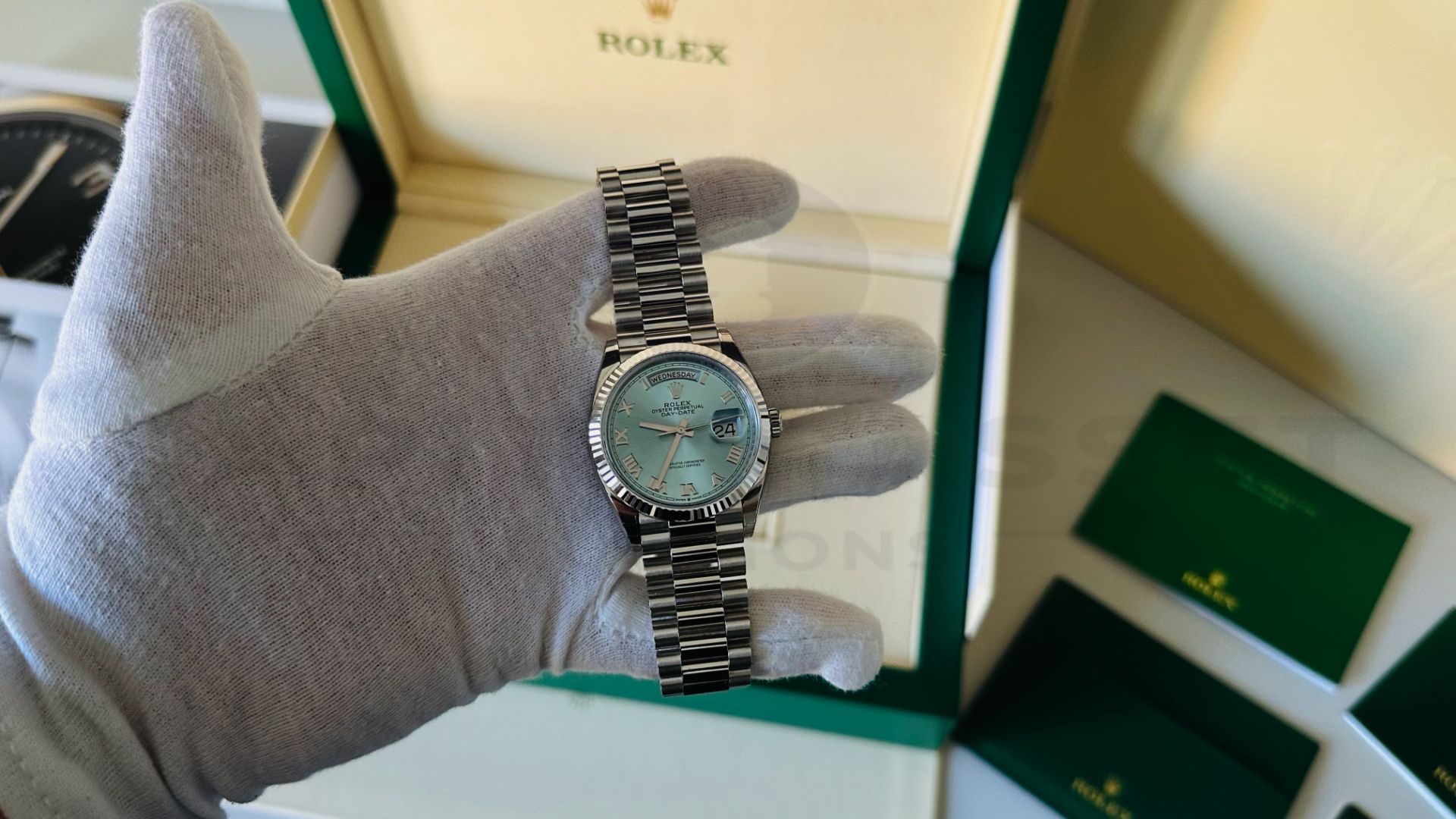 ROLEX DAY-DATE *PLATINUM EDITION* (2022 - BRAND NEW MODEL - UNWORN) *ICE BLUE DIAL* (BEAT THE WAIT) - Image 19 of 30