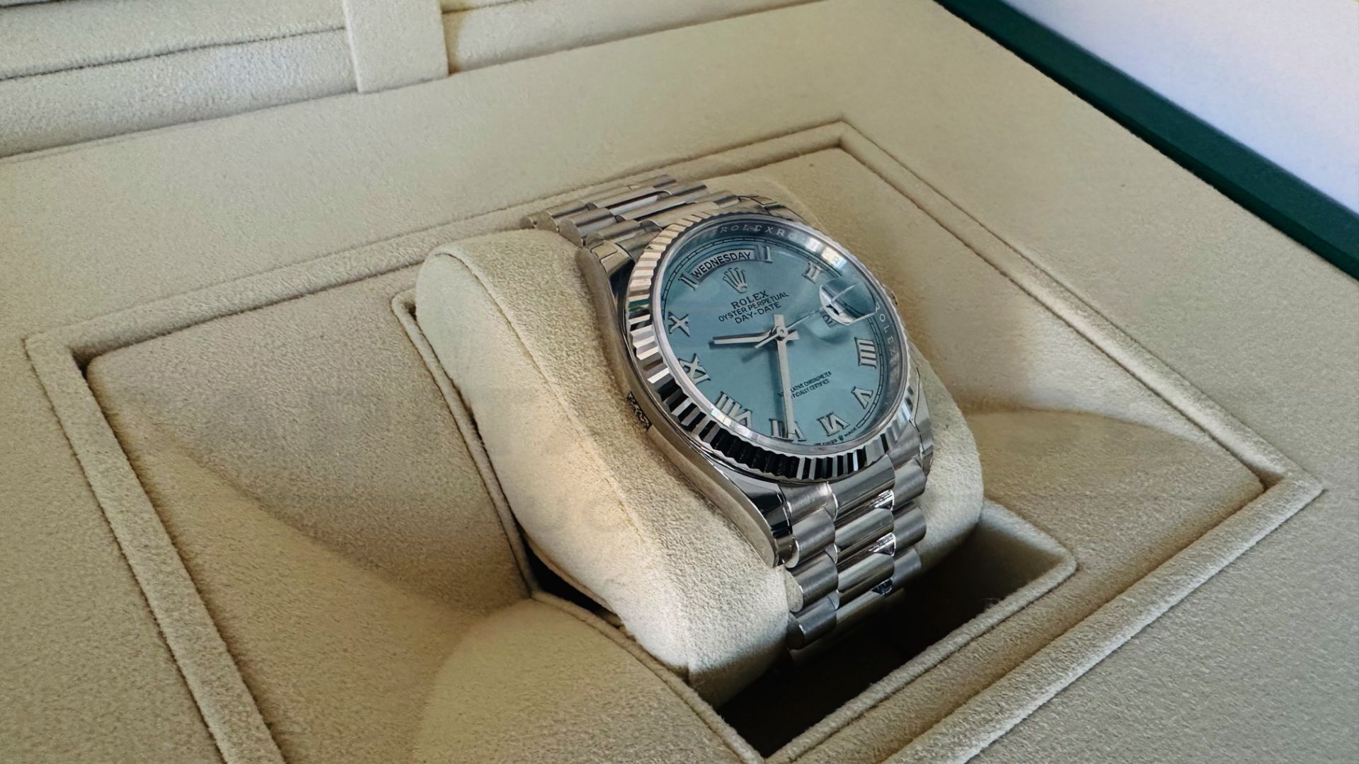 ROLEX DAY-DATE *PLATINUM EDITION* (2022 - BRAND NEW MODEL - UNWORN) *ICE BLUE DIAL* (BEAT THE WAIT) - Image 21 of 30
