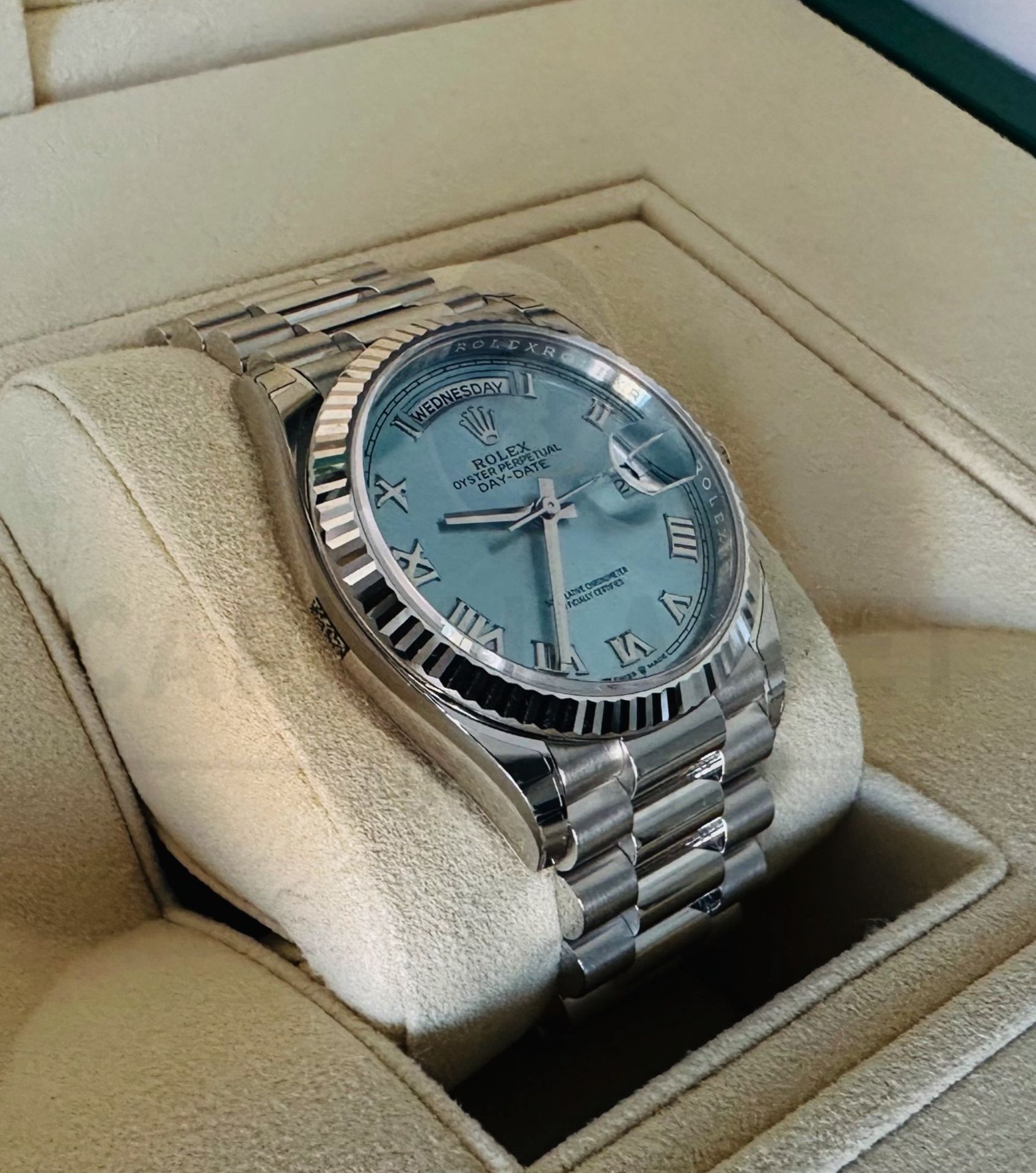 ROLEX DAY-DATE *PLATINUM EDITION* (2022 - BRAND NEW MODEL - UNWORN) *ICE BLUE DIAL* (BEAT THE WAIT) - Image 9 of 30