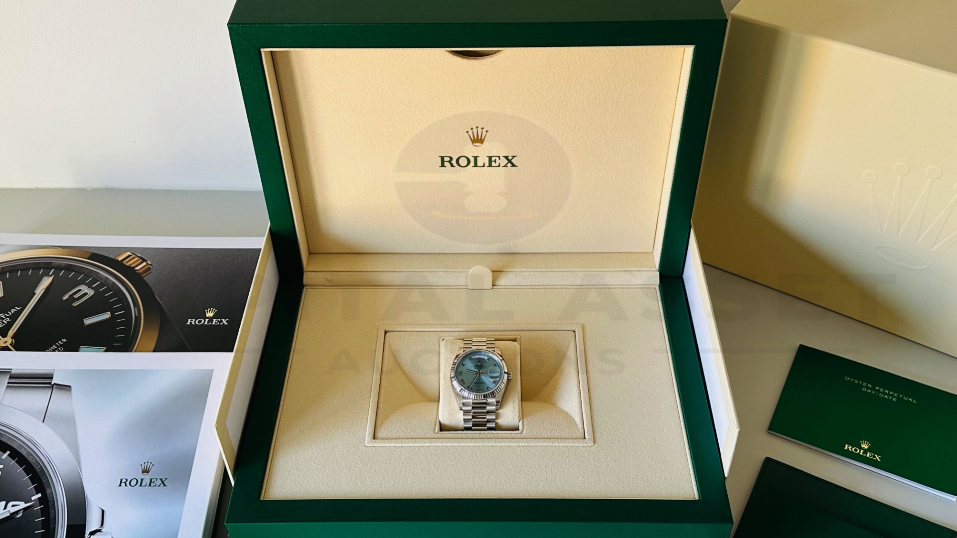ROLEX DAY-DATE *PLATINUM EDITION* (2022 - BRAND NEW MODEL - UNWORN) *ICE BLUE DIAL* (BEAT THE WAIT) - Image 29 of 30