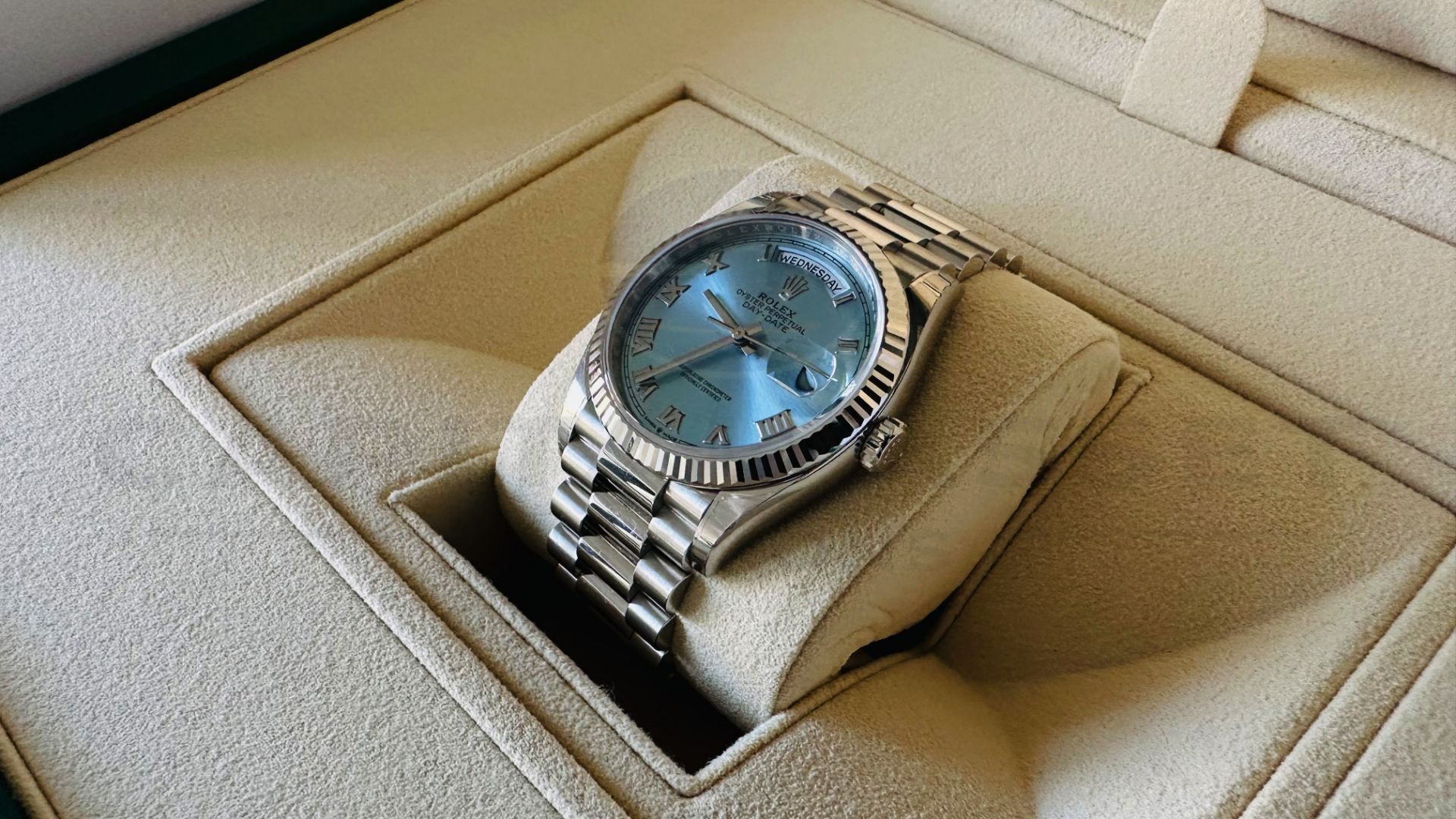 ROLEX DAY-DATE *PLATINUM EDITION* (2022 - BRAND NEW MODEL - UNWORN) *ICE BLUE DIAL* (BEAT THE WAIT) - Image 20 of 30