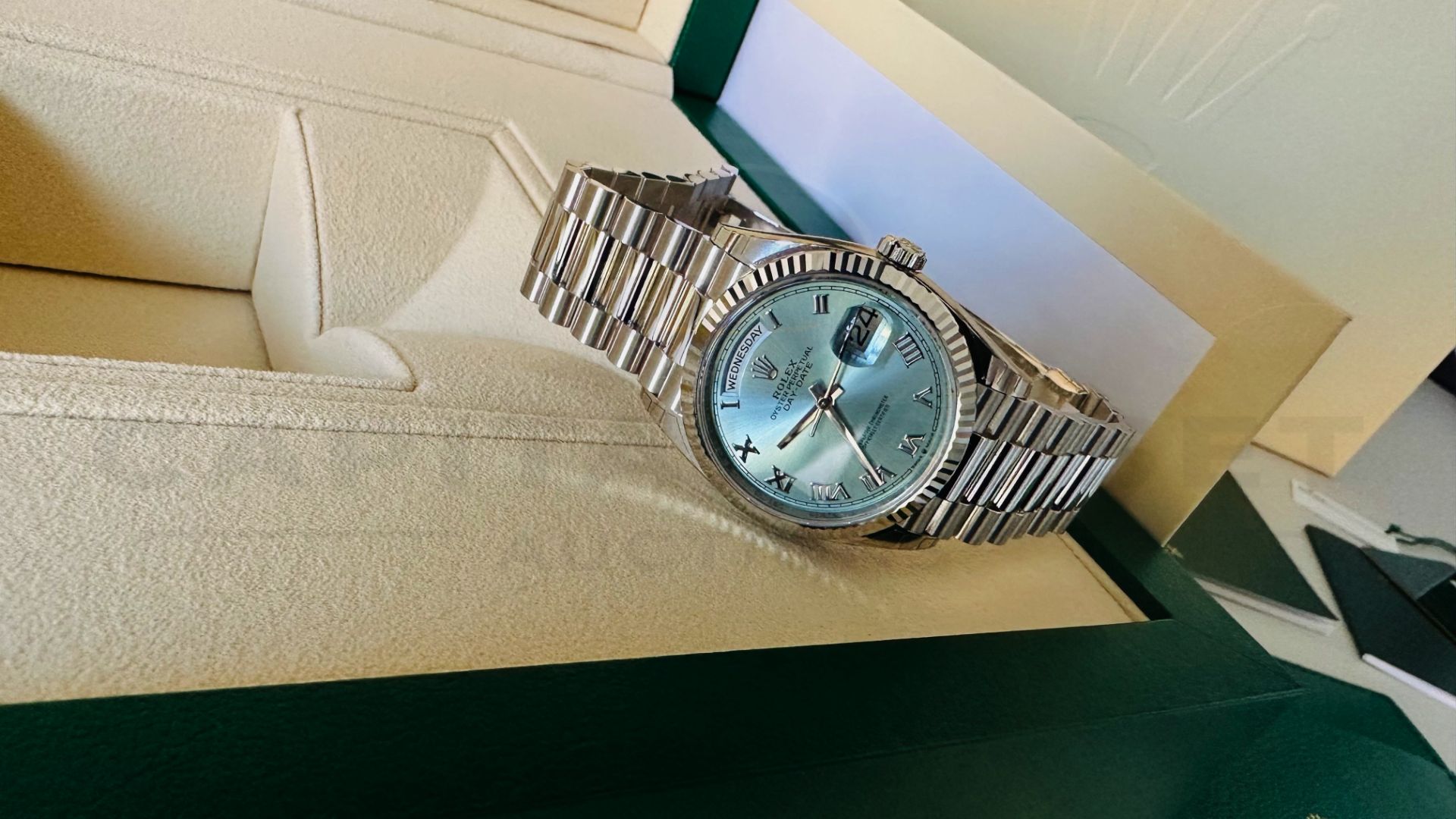 ROLEX DAY-DATE *PLATINUM EDITION* (2022 - BRAND NEW MODEL - UNWORN) *ICE BLUE DIAL* (BEAT THE WAIT) - Image 18 of 30
